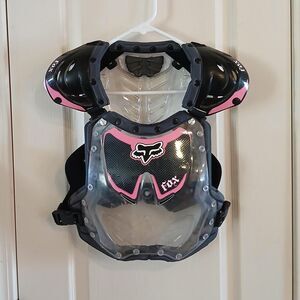 Fox Racing R3 Girls' Black/Pink Chest Protector Motocross Dirt Bike Skater Y2K